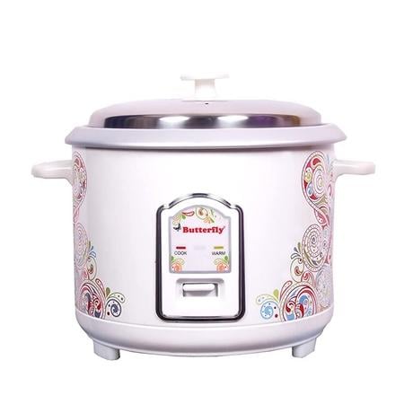 Butterfly litres Electric Rice Cooker, Raga, Comes With Additional  Bowl, Stainless Steel Top Lid, White