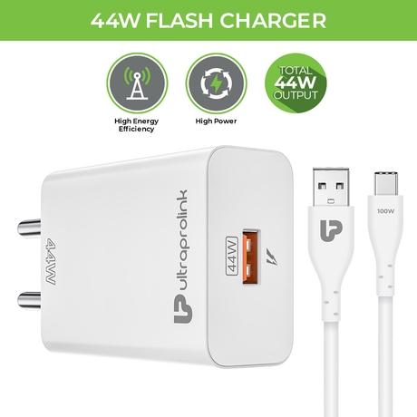 UltraProlink UM1135 44 W Multi Protocol Fast Travel Charger with 100 cm (1 m) Fast Charging Cable-1