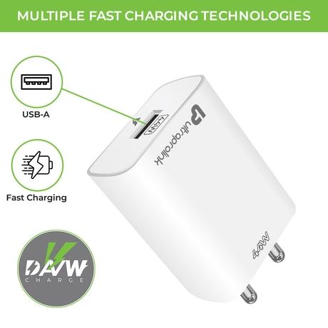 UltraProlink UM1135 44 W Multi Protocol Fast Travel Charger with 100 cm (1 m) Fast Charging Cable-3
