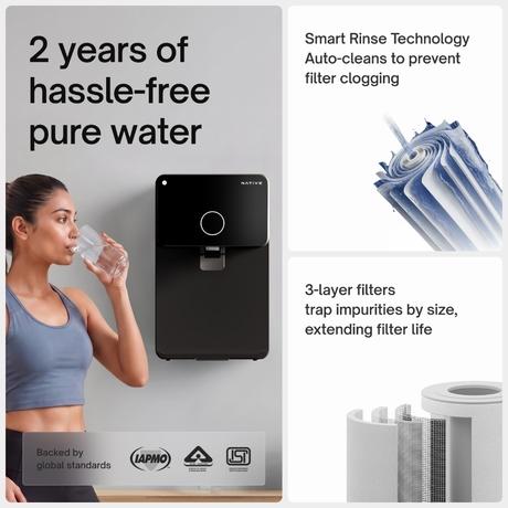 Urban Company Native M1 Pro Water Purifier, 10-Stage RO+UV+Copper+Alkaline+Mineraliser, No Service for 2 Years, Smart Real-time Tracking-5