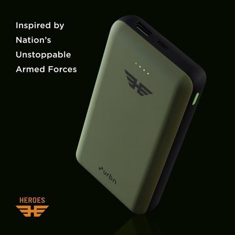 Urbn 20000 mAh Ultra Compact Power Bank, 22.5 W Superfast Charging Technology, Quick Charge and Power Delivery Compatible, 12 Layers Circuit Protection, Smart Adaptive IC, Cable Included, LED Indicator, Camo-2
