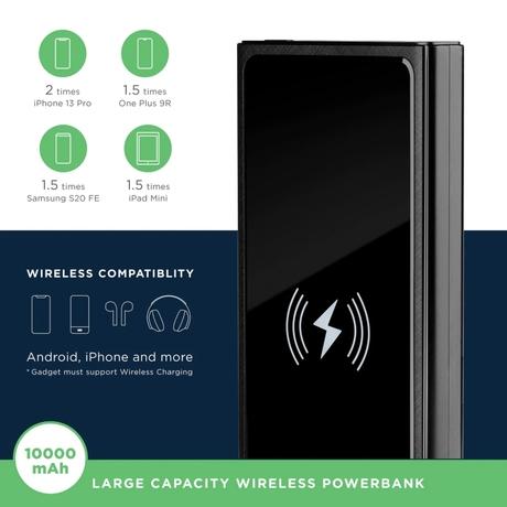 Urbn UPR107 10000 mAh Wireless Power Bank, Black-2