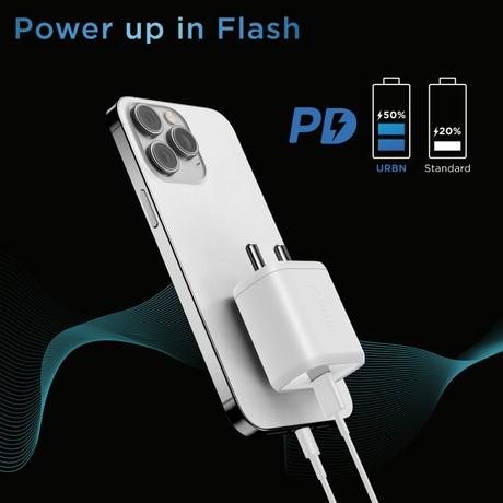 Urbn 25 W PD GaN Wall Adapter, White-7