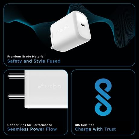 Urbn 25 W PD GaN Wall Adapter, White-8