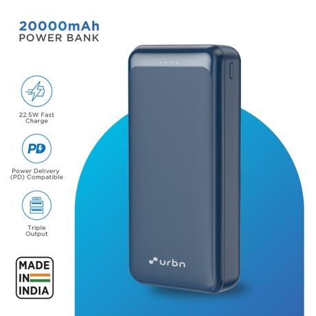 Urbn 20000 mAh 22.5 W Power Bank, Blue, UPR211-2