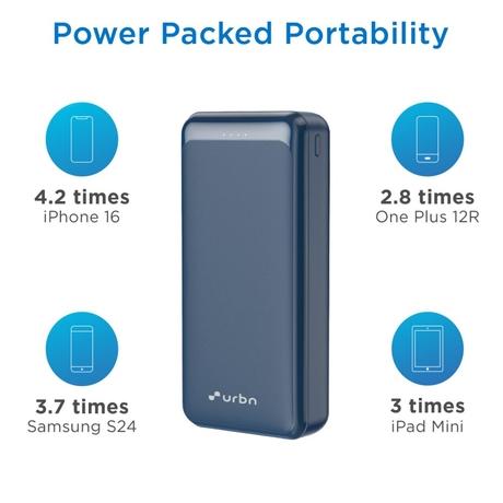 Urbn 20000 mAh 22.5 W Power Bank, Blue, UPR211-4