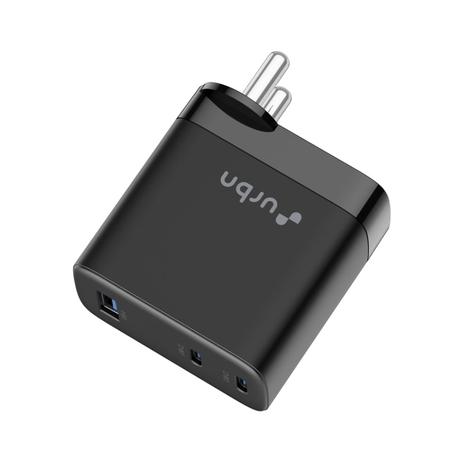 Urbn 67 W GaN 3 Port Wall Charger, Black-1