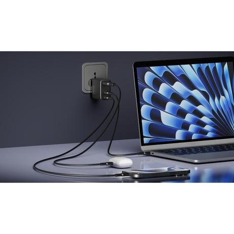 Urbn 67 W GaN 3 Port Wall Charger, Black-4