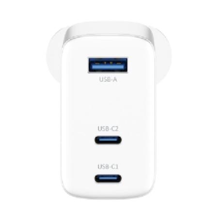 Urbn 67 watts GaN 3 Port Wall Charger, White-2