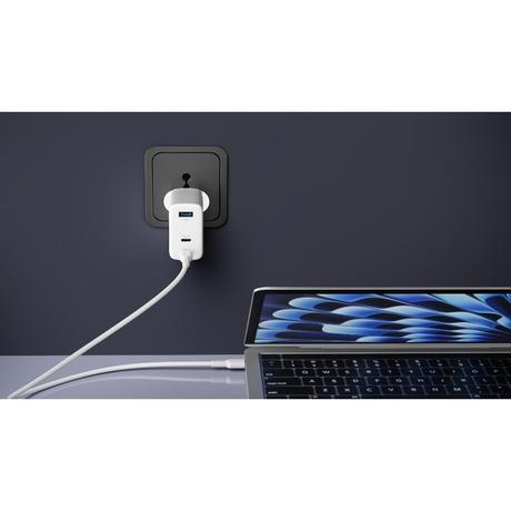 Urbn 67 watts GaN 3 Port Wall Charger, White-3