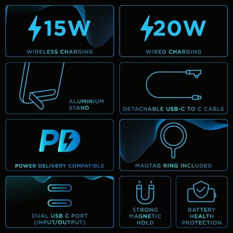 Urbn 10,000 mAh Slide Magtag Power Bank, Black-3