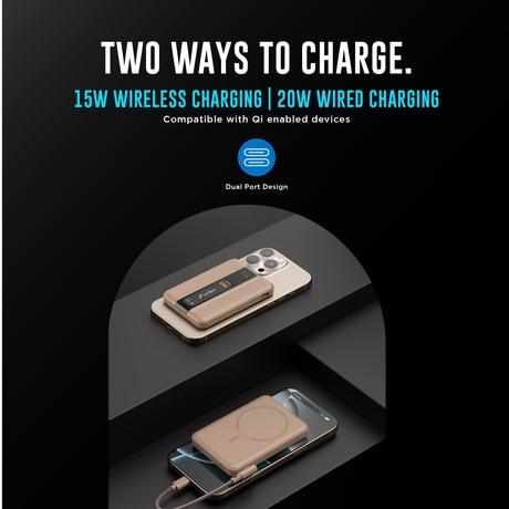 Urbn One Aero 5000 mAh Magsafe Power Bank, Mocha, UPR027-3