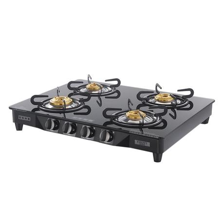 Usha Ebony GS4001 Cooktop with 4 Brass Burners-1