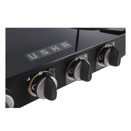 Usha Ebony GS4001 Cooktop with 4 Brass Burners-4