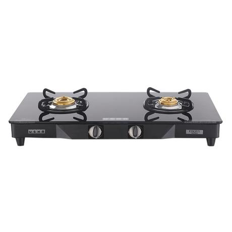 Usha Ebony GS2001 Cooktop with 2 Brass Burners-0