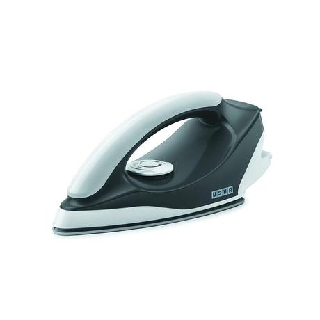 Usha Aurora, 1000 Watts, Dry Iron, Five Frabic Settings, Multi Colored LED Tail Light, Weilburger Non-Stick Soleplate, Shockproof Body, Black-0