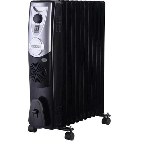 Usha 4213 F PTC Oil Filled Radiator 2500 W, 13 Fins, 3 Heat Settings, Adjustable Thermostat, Built-in Fan, Overheat and Tip-Over Protection, Caster Wheels, Black-0