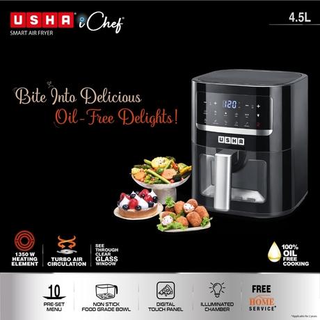 Usha Ichef 1350 Watts 4.5 L Smart Air Fryer-6