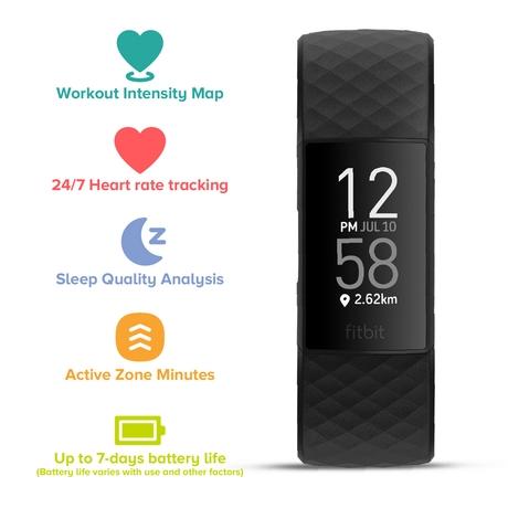 Heart Rate Fitbit Charge Connected Gps Fitbit Charge 4, Rosewood