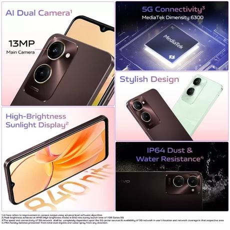 Vivo Y28e 5G 64 GB, 4 GB RAM, Breeze Green, Mobile Phone-6