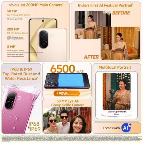 Vivo V60e 256 GB, 8 GB RAM, Gold, Mobile Phone-7