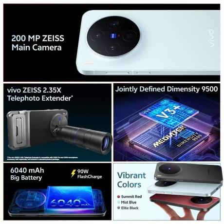 Vivo X300 256 GB, 12 GB RAM, Mist Blue, Mobile Phone-7