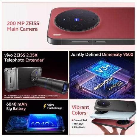 Buy Vivo X300 512 GB, 12 GB RAM, Summit Red, Mobile Phone at
