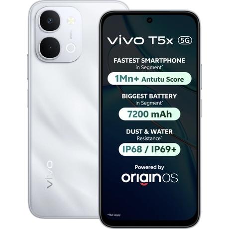 Vivo T5x 5G 256 GB, 8 GB RAM, Star Silver, Mobile Phone-0