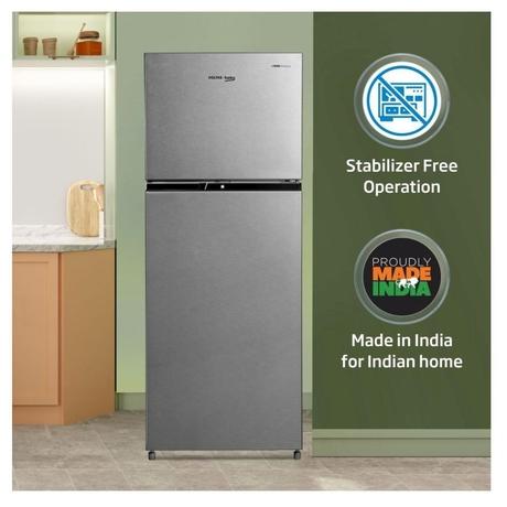Voltas Beko 230L 1 Star Frost Free Refrigerator (RFF270EW0XIR0I0000GD Brushed Silver, Stabilizer Free Operation)-5