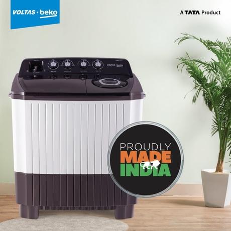 Voltas Beko 7.5 kg Semi Automatic, Double Water Fall, 4 Wash Program, Special Pulsator, Fast Dry, Grey, 5 Star (GRSSWH4PTR0)-5