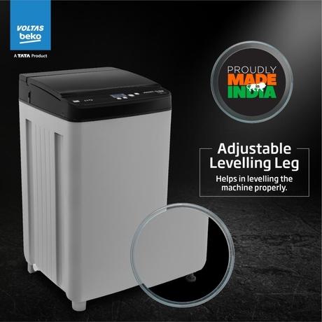 Voltas Beko 6.5 kg Top Load, 700 RPM, Double Water Fall, 4 Wash Program, Wing Pulsator, Lint Filter, Grey, 5 Star (WTL6504UEA)-6