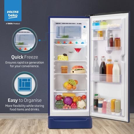 Voltas Beko 183L 5 Star Direct Cool Single Door Refrigerator, (RDC215V/5W0BBE0M0B00GO, Bonita Blue)-2