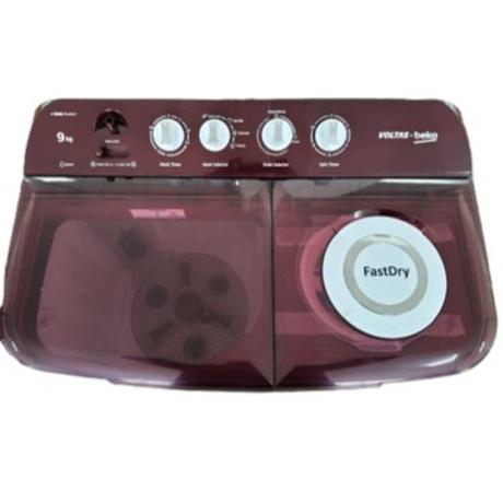 Voltas Beko 9 Kg Semi-Automatic Twin Tub Washing Machine, BRSSWH4PTD, Burgundy-4