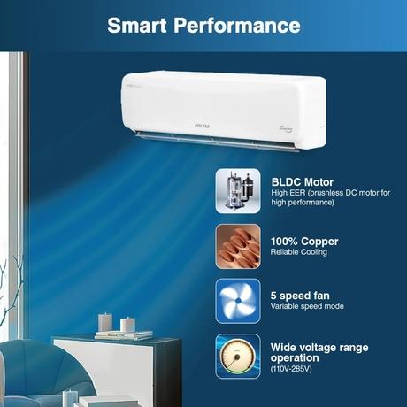 Voltas 1.5 Ton 3 Star 4-in-1 Convertible Inverter Split AC, 183V Vectra Magnum (100 percent Copper, Turbo tech, Dual temp display, Anti-Fungal, 2023 launch)-4
