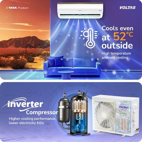 Voltas 1 Ton 3 Star Inverter Split Air Conditioner, Vertis Regal Magnum-13