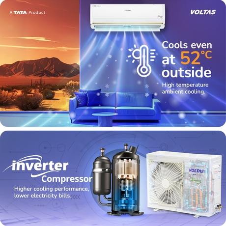 Voltas 1.5 Ton 3 Star Inverter Split Air Conditioner, Vertis Regent Magnum-13