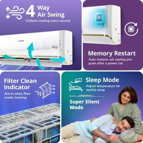 Voltas 1.5 Ton 3 Star Inverter Split Air Conditioner, Vertis Regent Magnum-16