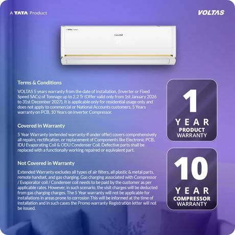 Voltas 1.5 Ton 3 Star Inverter Split Air Conditioner, Vertis Regent Magnum-4