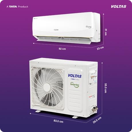 Voltas 1.5 Ton 3 Star Inverter Split Air Conditioner, Vertis Ai Zest Gold-12