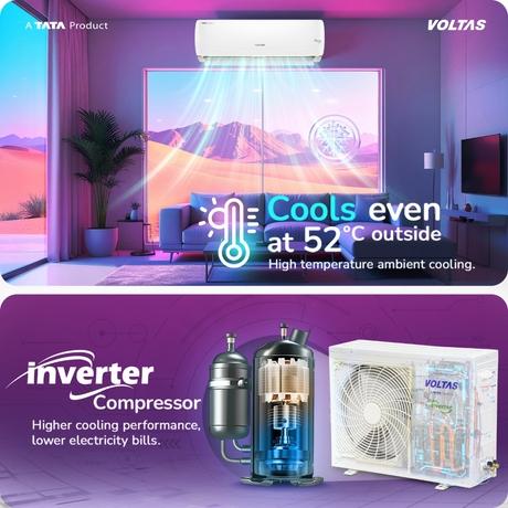 Voltas 1.5 Ton 3 Star Inverter Split Air Conditioner, Vertis Ai Zest Gold-15