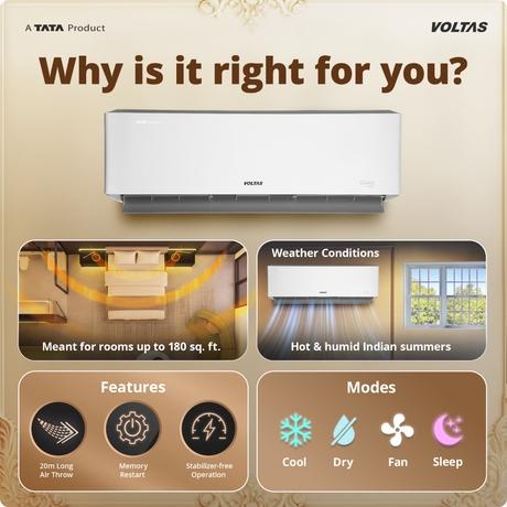 Voltas 1.5 Ton 3 Star Heavy Duty Inverter Split Air Conditioner, Venus Luxe-8