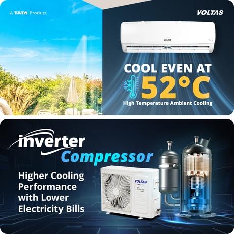 Voltas 2 Ton 3 Star Inverter Split Air Conditioner, Vectra Elegant-12