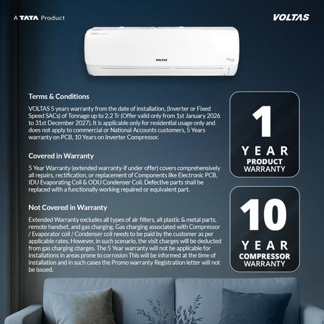Voltas 2 Ton 3 Star Inverter Split Air Conditioner, Vectra Elegant-3