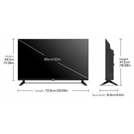 VW 80 cm (32 inches), OptimaX Series HD Ready Smart QLED Android TV, Black, VW32AQ1-4