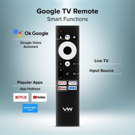 VW 108 cm (43 inches), Pro Series 4K Ultra HD Smart QLED Google TV, Black, VW43GQ1-3