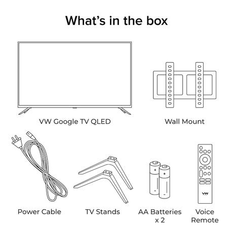 VW 108 cm (43 inches), Pro Series 4K Ultra HD Smart QLED Google TV, Black, VW43GQ1-7