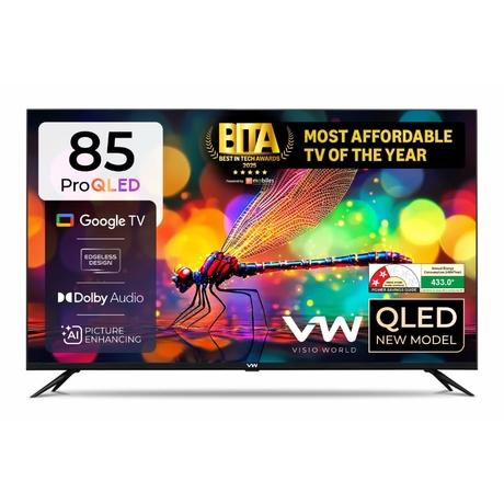 VW 215 cm (85 inches), Pro Series 4K Ultra HD Smart QLED Google TV, Black, VW85GQ1-0