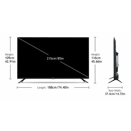 VW 215 cm (85 inches), Pro Series 4K Ultra HD Smart QLED Google TV, Black, VW85GQ1-7