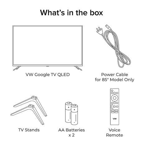 VW 215 cm (85 inches), Pro Series 4K Ultra HD Smart QLED Google TV, Black, VW85GQ1-9