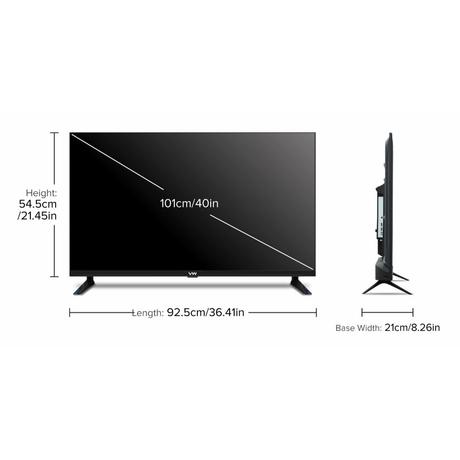 VW 101 cm (40 inches), OptimaX Series Full HD Smart QLED Android TV, Black, VW40AQ1-4
